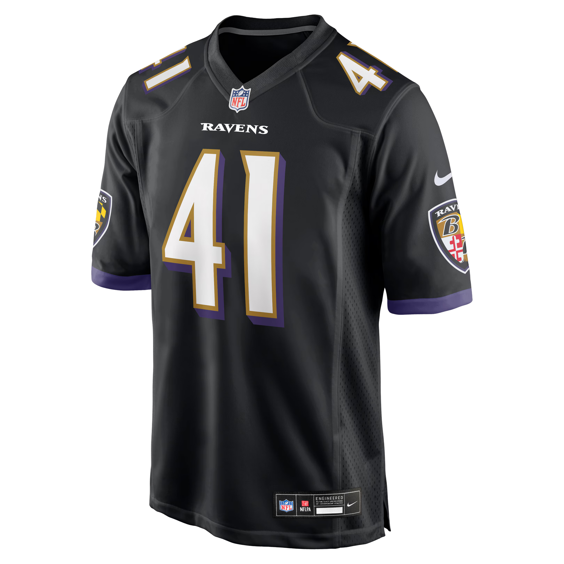Baltimore Ravens Dre'Mont Jones Black Alternate Game Jersey football jersey product view 2
