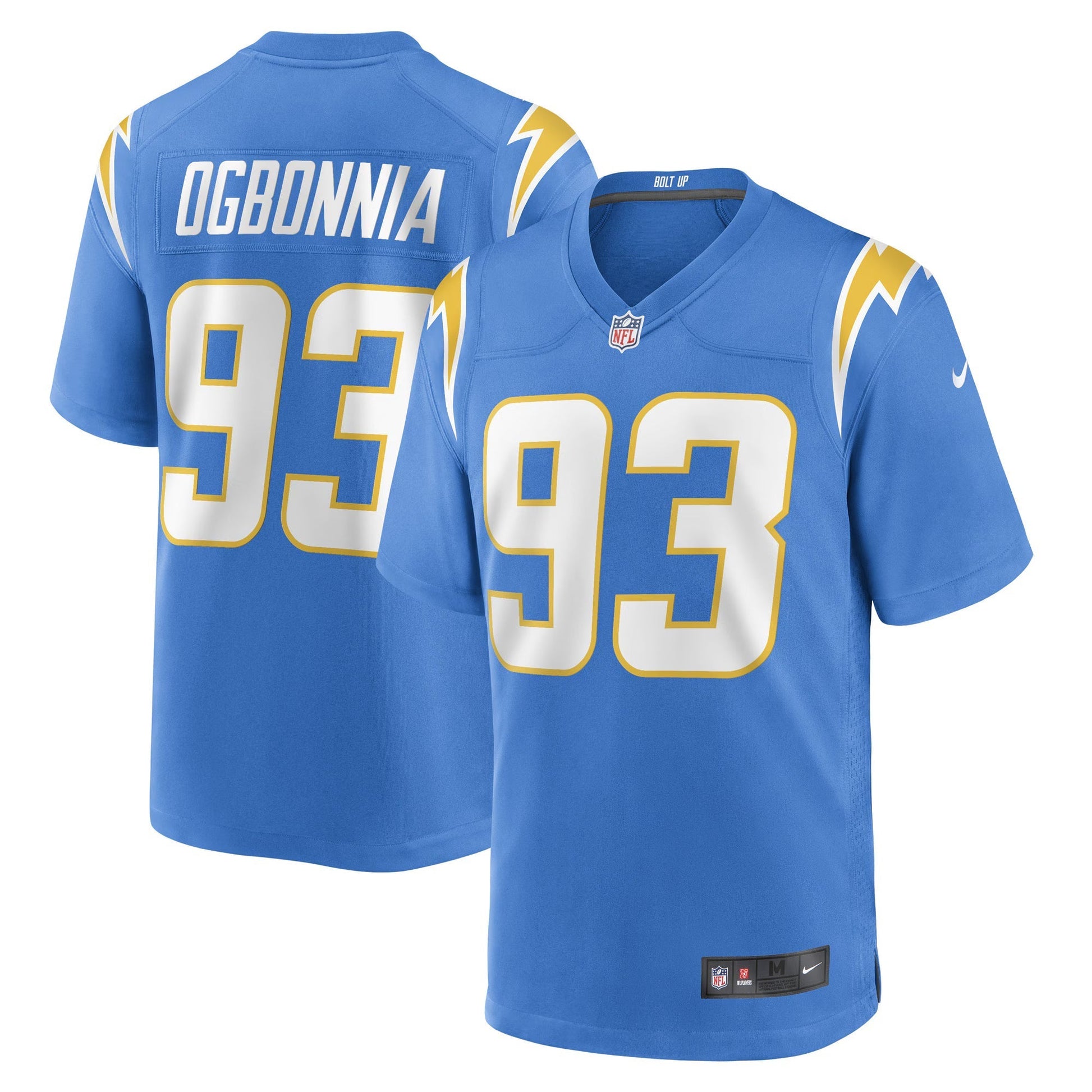 Los Angeles Chargers Otito Ogbonnia Powder Blue Game Player Jersey football jersey product view 1
