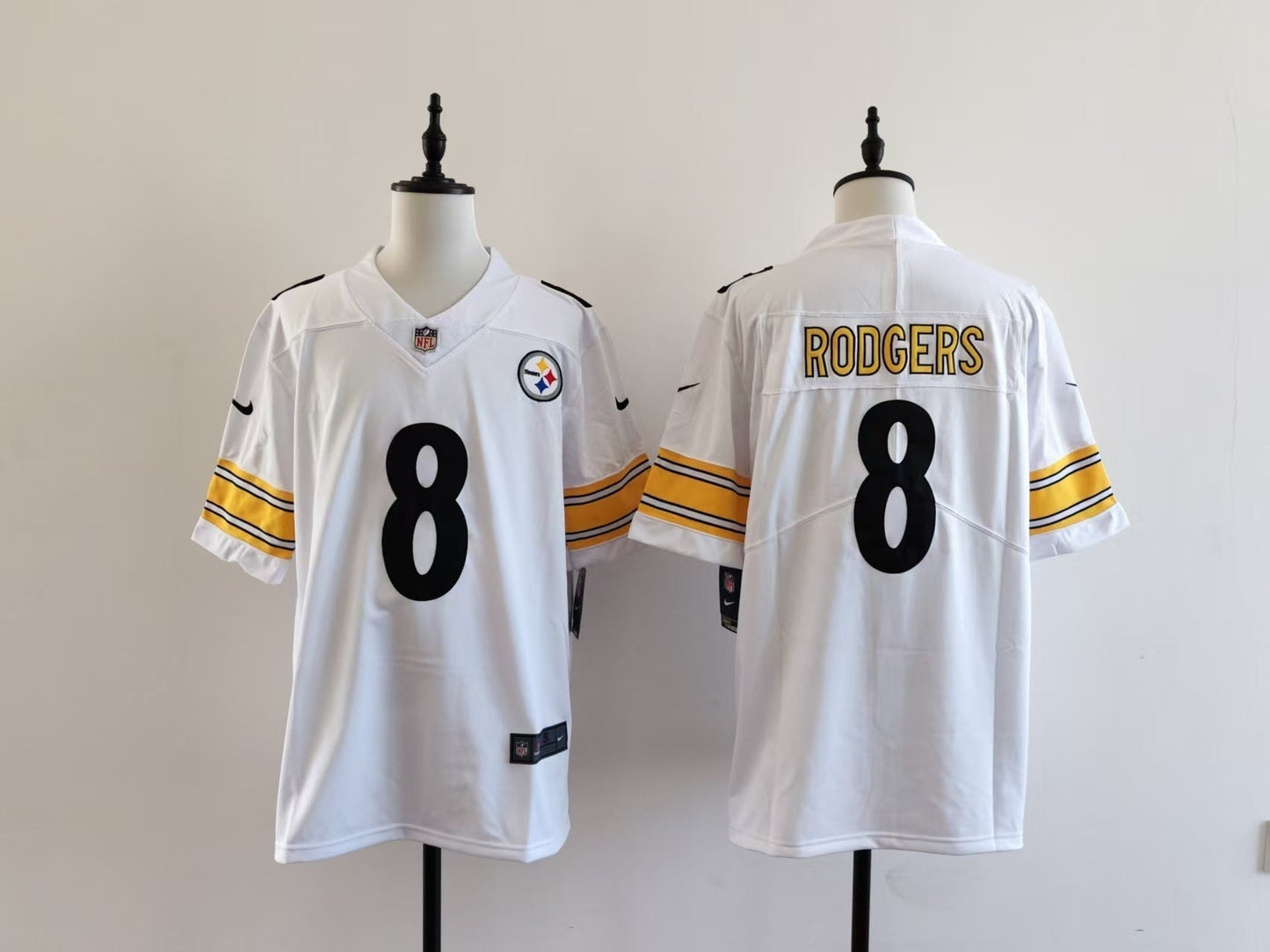 Men's Pittsburgh Steelers Aaron Rodgers Jersey - White football jersey product view 1