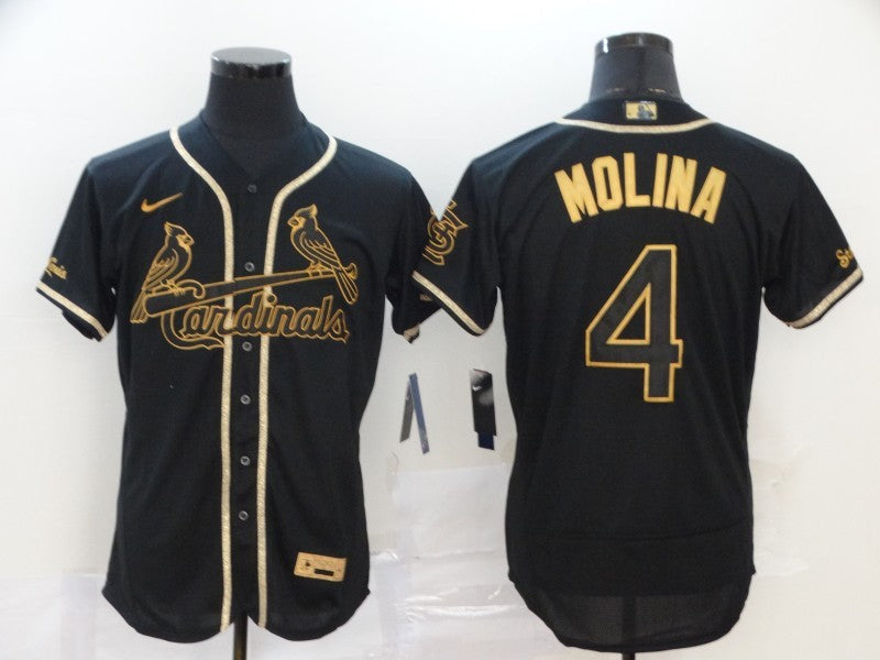 Men's St. Louis Cardinals Yadier Molina #4 Black Stitched Jersey baseball jersey product view 1