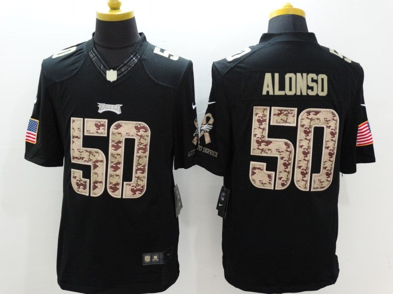 Men's Philadelphia Eagles Kiki Alonso #50 Black Game Player Jersey1 football jersey product view 1