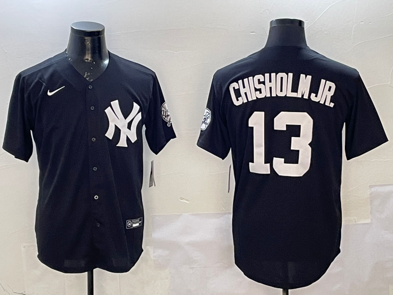 Men's New York Yankees Jazz Chisholm Jr. Black Replica Player Jersey baseball jersey product view 1
