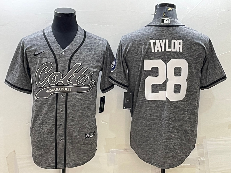 Men's Indianapolis Colts Jonathan Taylor Gray Game Jersey Joint Edition football jersey product view 1