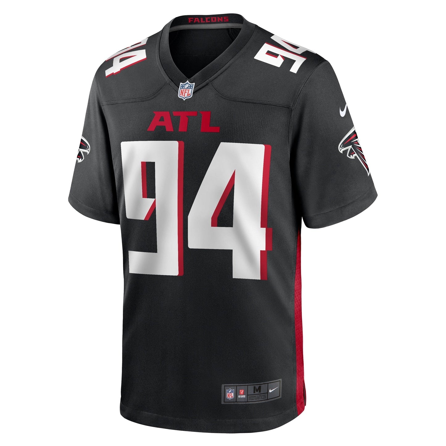 Albert Huggins Atlanta Falcons Team Game Jersey - Black football jersey product view 2