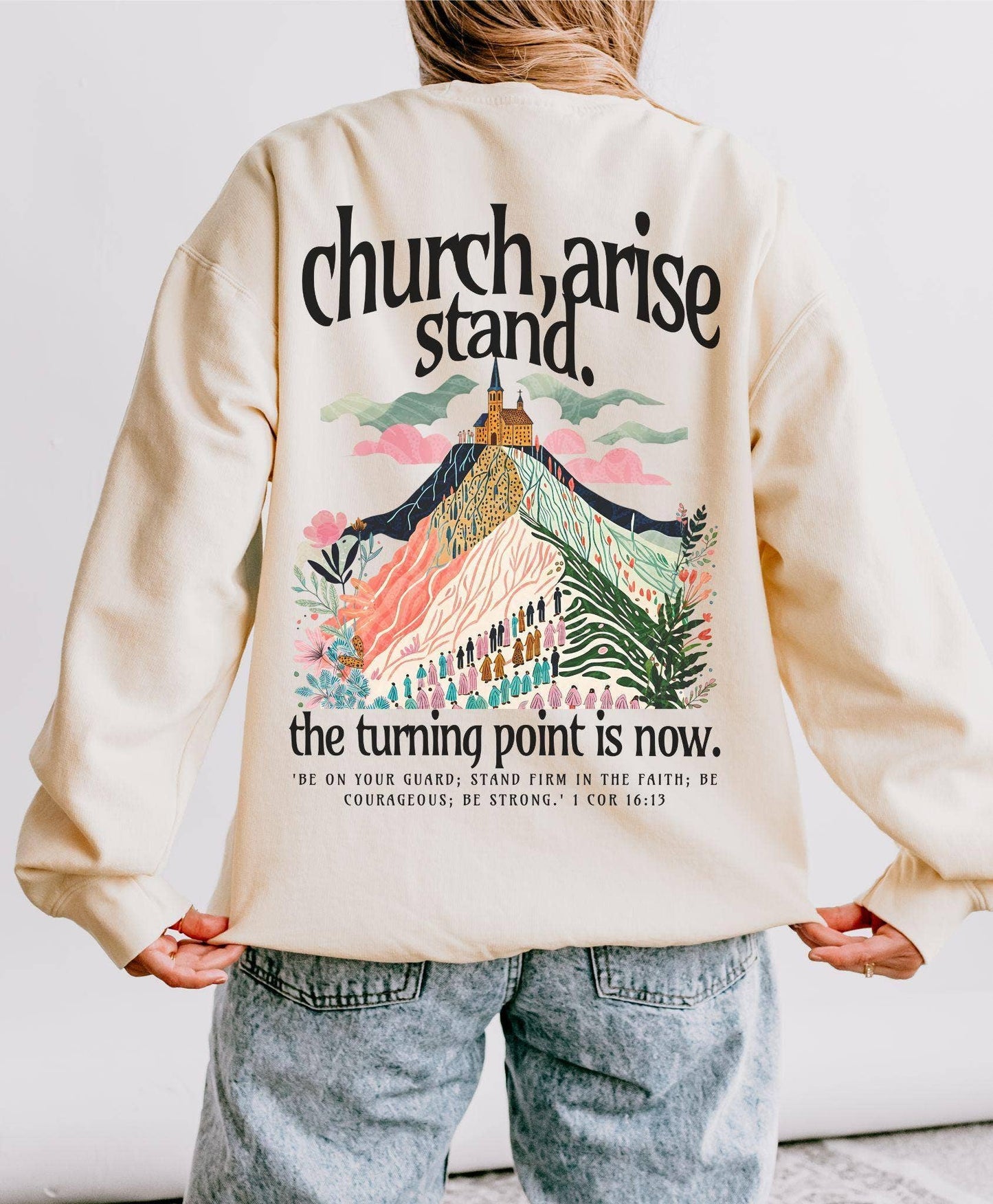 Church Arise Patriotic Christian Crewneck Unisex T-shirt, Sweatshirt, Hoodie, Long Sleeve Tee - T-Shirt, Sweatshirt, Hoodie