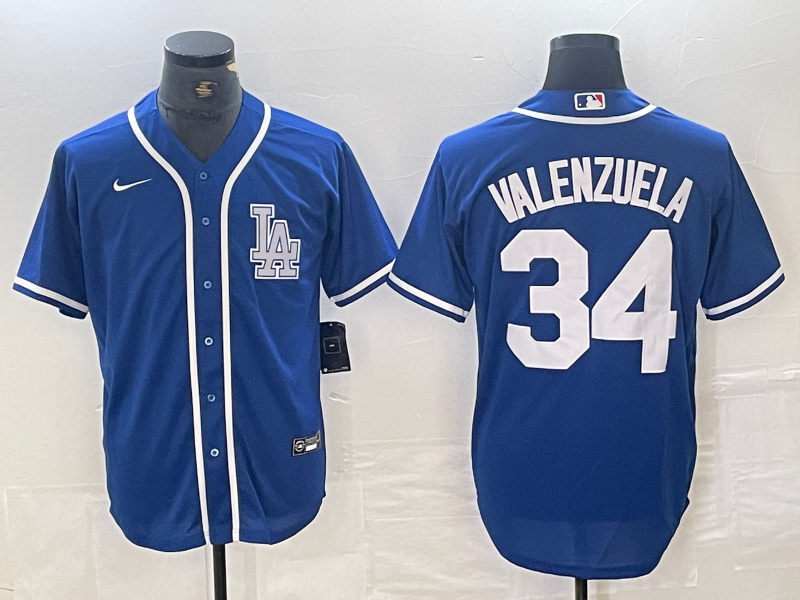 Men's Los Angeles Dodgers Fernando Valenzuela Blue Limited Player Jersey baseball jersey product view 1