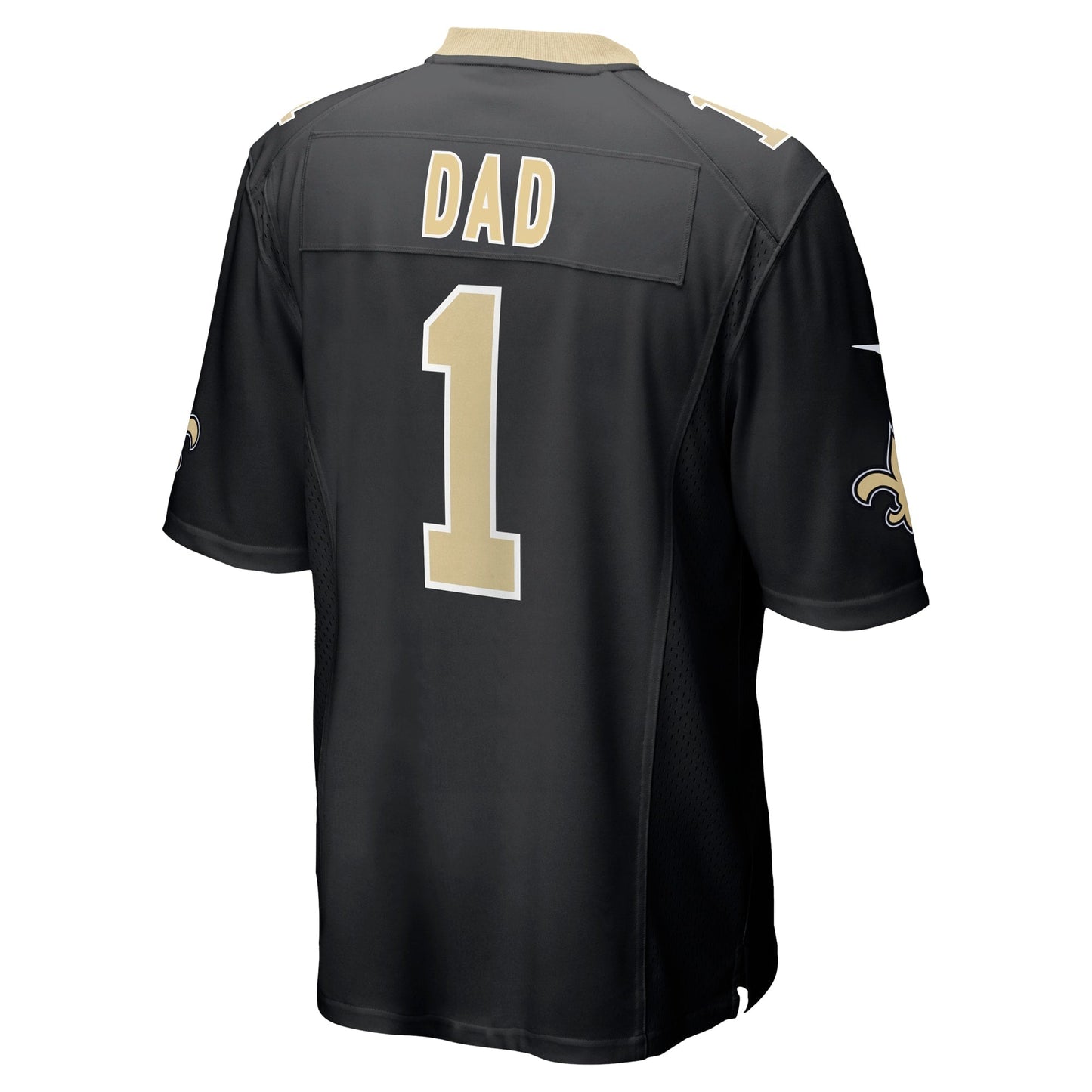 Number 1 Dad New Orleans Saints Game Jersey - Black football jersey product view 3