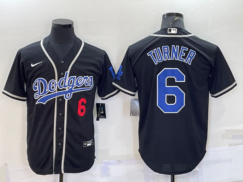 Men's Los Angeles Dodgers Trea Turner Black Fashion Stitched Jersey baseball jersey product view 1