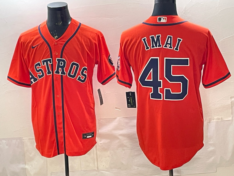Men's Houston Astros Tatsuya Imai #45 Orange Alternate Limited Player Jersey baseball jersey product view 1