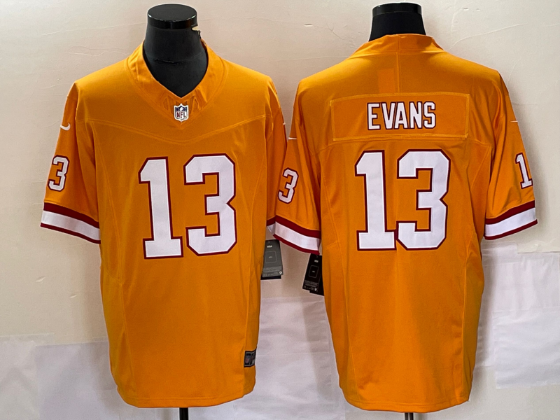 Men's Tampa Bay Buccaneers Mike Evans #13 Orange Throwback Game Jersey1 football jersey product view 1