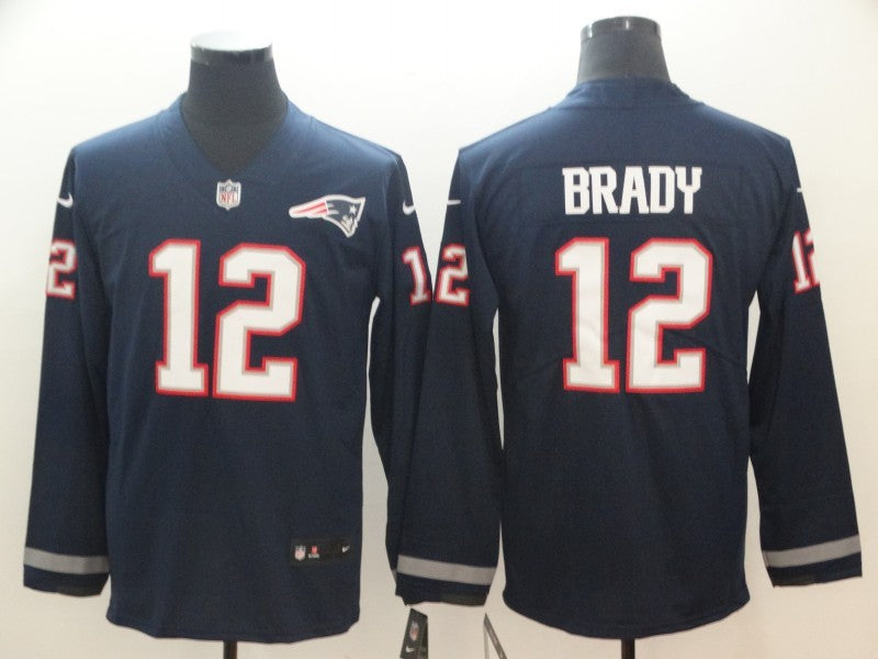 Men's New England Patriots Tom Brady #12 Navy Game Player Jersey1 football jersey product view 1