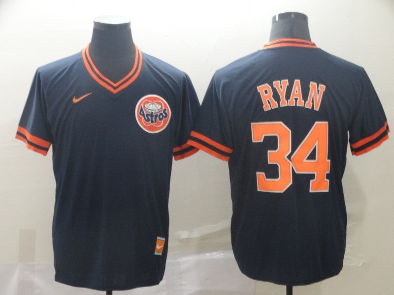 Men's Houston Astros Nolan Ryan #34 Navy Fashion Stitched Jersey baseball jersey product view 1
