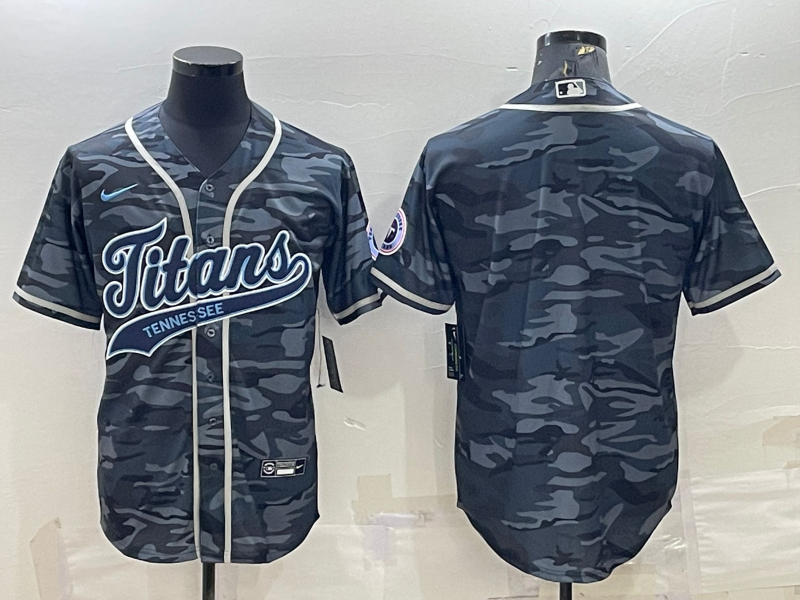 Men's Tennessee Titans Gray Camouflage Blank Jersey1 football jersey product view 1
