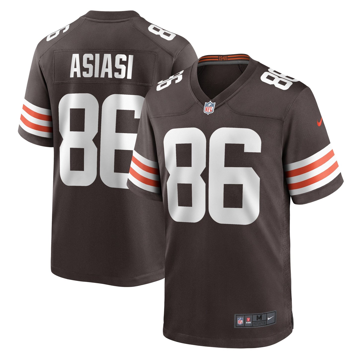 Devin Asiasi Cleveland Browns Game Jersey - Brown football jersey product view 1