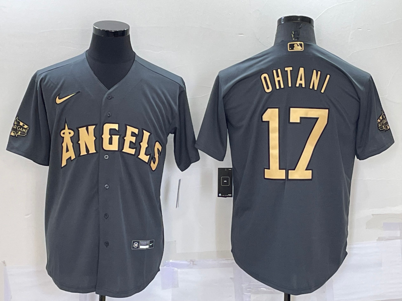 Men's Los Angeles Angels Shohei Ohtani Gray Stitched Jersey baseball jersey product view 1