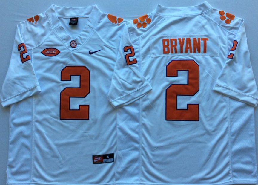 Men's Clemson Tigers Kelly Bryant White Game Jersey basketball jersey product view 1