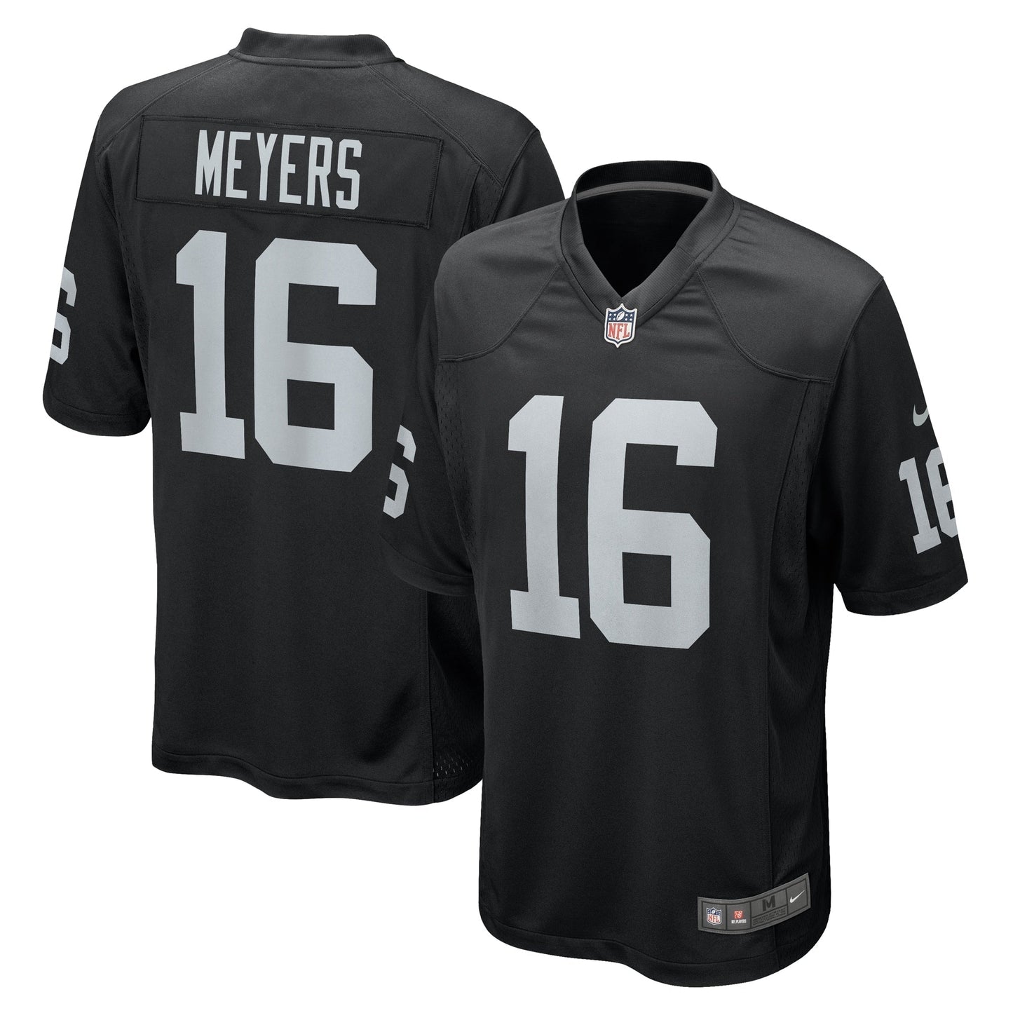 Jakobi Meyers Las Vegas Raiders Game Jersey - Black football jersey product view 1