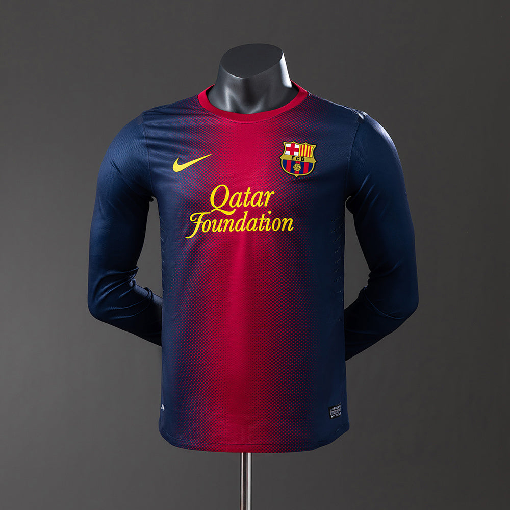 Barcelona 12/13 Home Long Sleeve Player Version Retro Jersey sports jersey product view 1