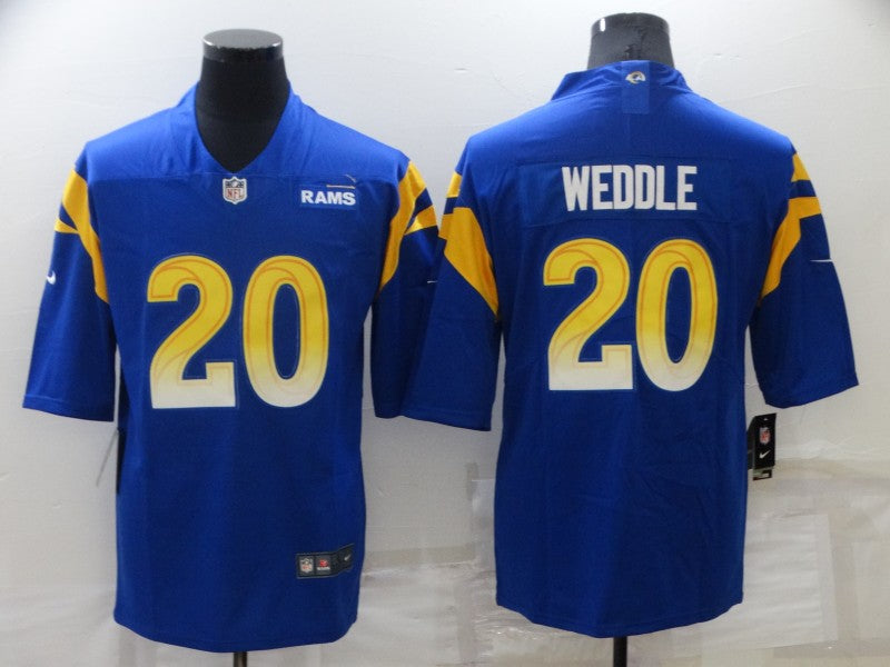 Men's Los Angeles Rams Eric Weddle Blue Game Jersey football jersey product view 1