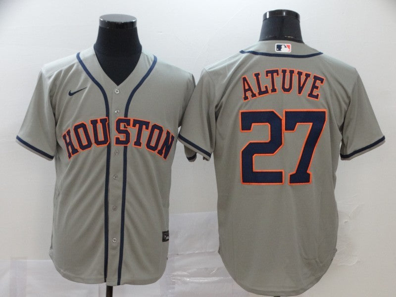 Men's Houston Astros Jose Altuve #27 Gray Replica Baseball Jersey1 baseball jersey product view 1