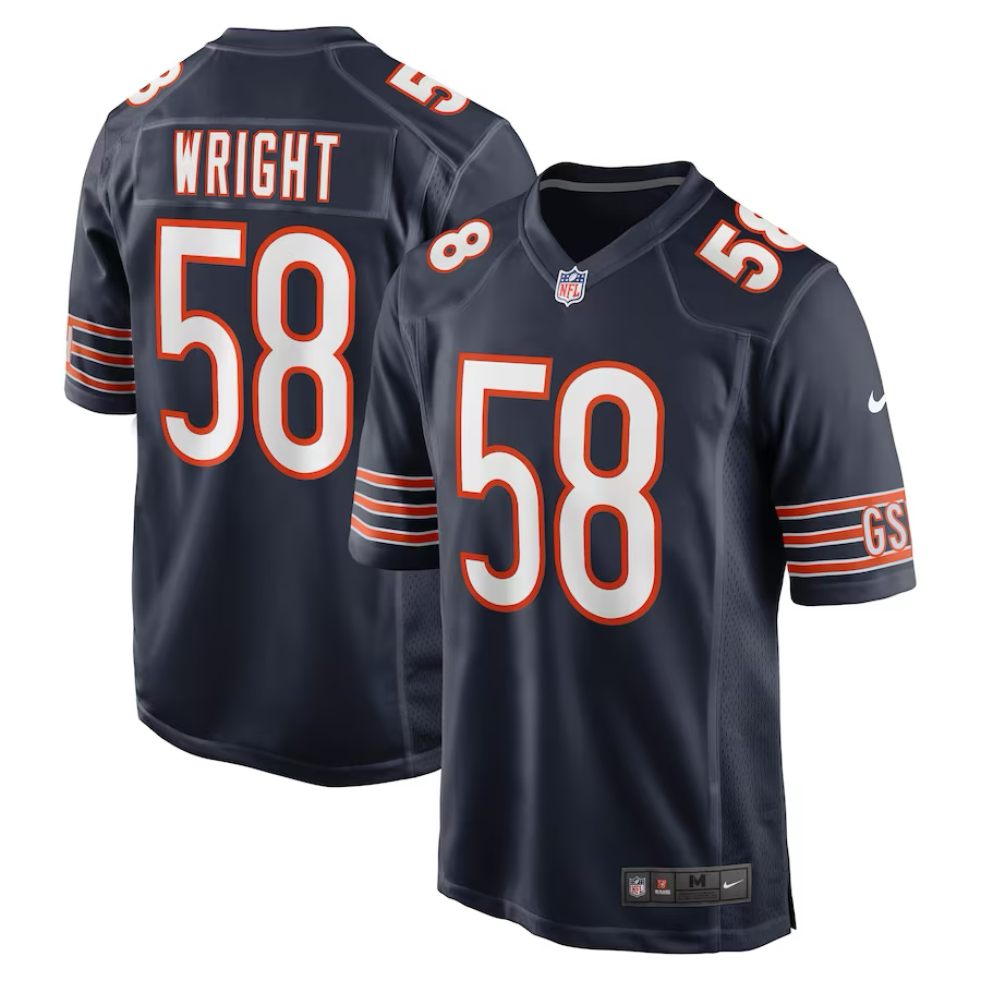Darnell Wright Chicago Bears Jersey football jersey product view 1