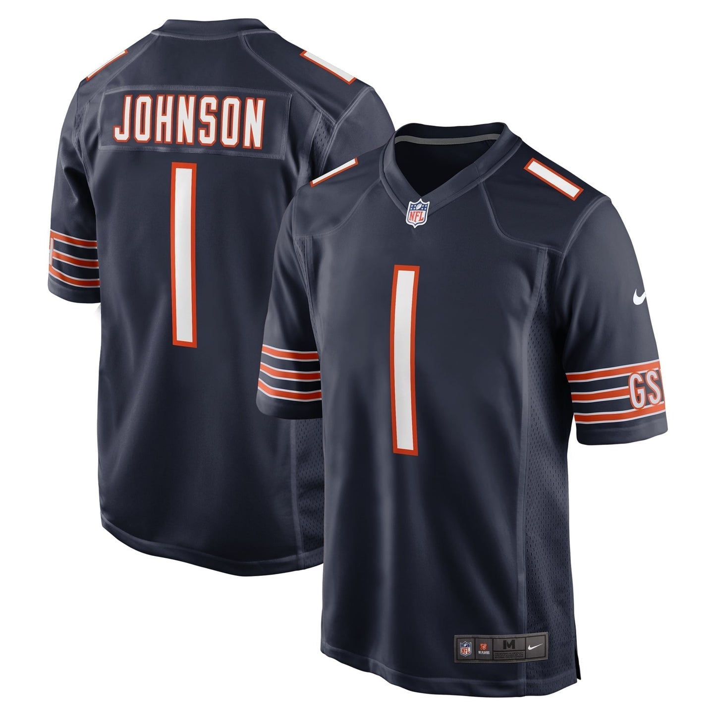 Jaylon Johnson Chicago Bears Game Jersey - Navy football jersey product view 1