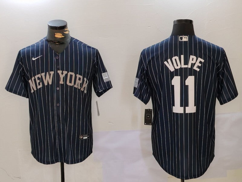 Men's New York Yankees Anthony Volpe #11 Navy Player Jersey1 baseball jersey product view 1