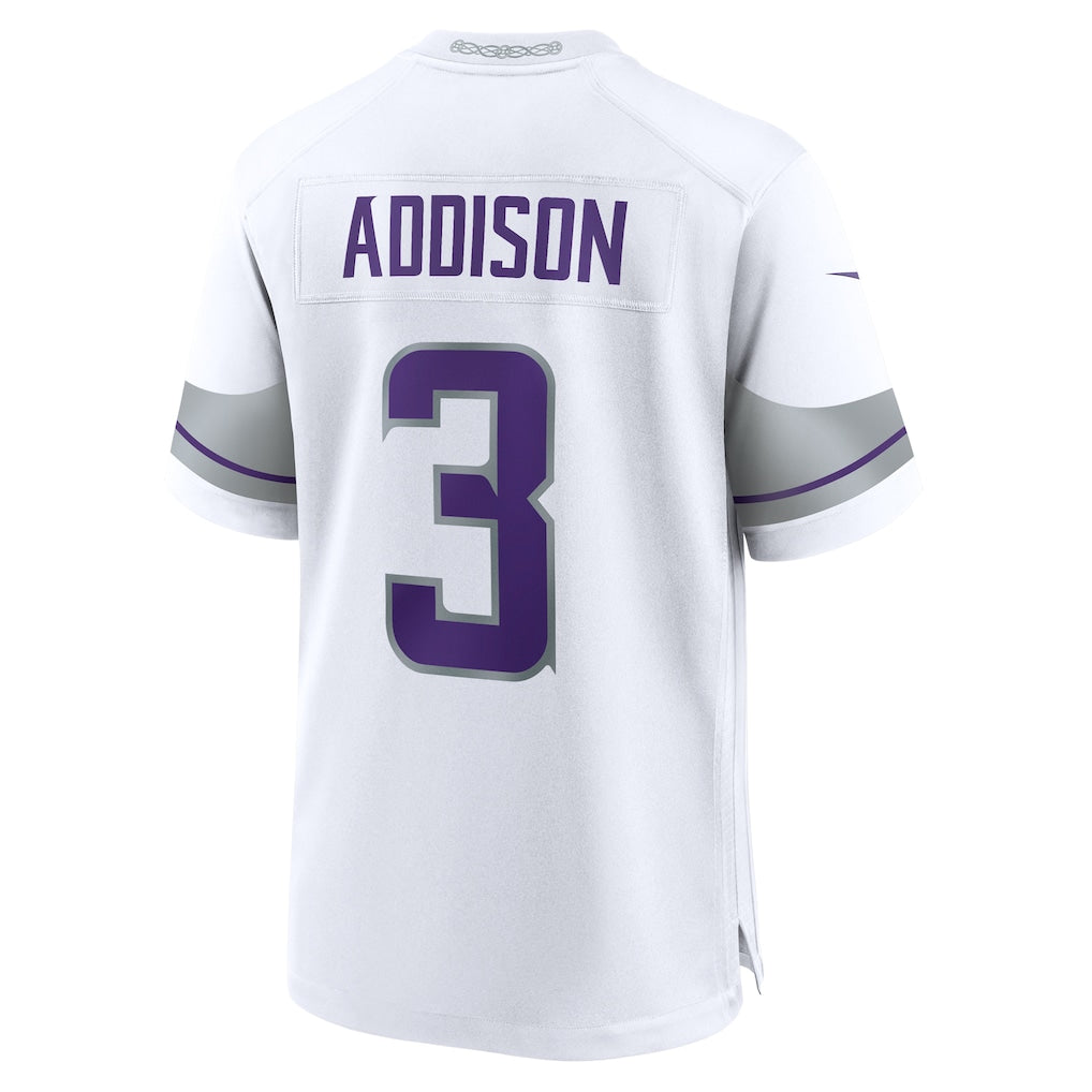 M.Vikings #3 Jordan Addison White Alternate Game Player Jersey basketball jersey product view 1