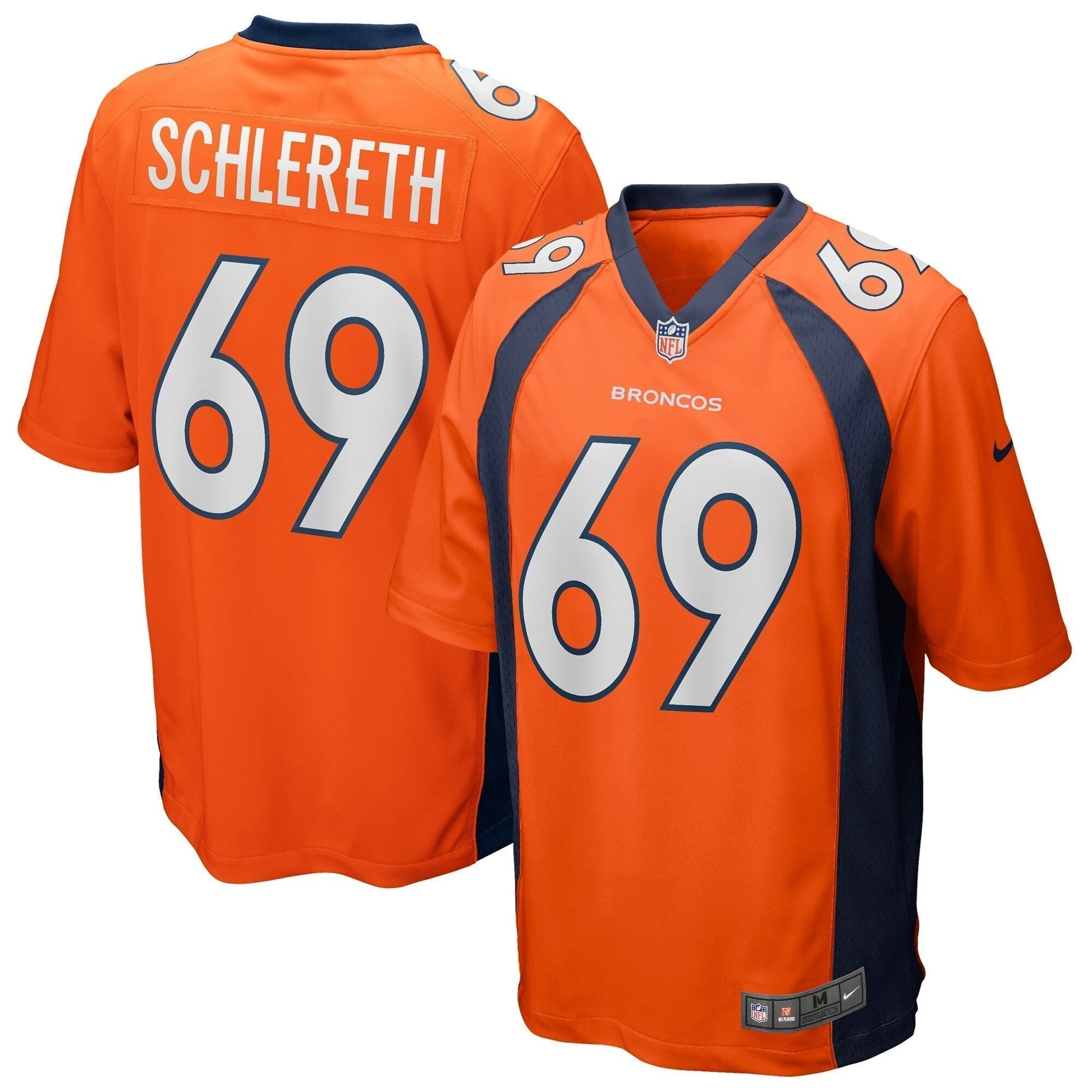 Mark Schlereth Denver Broncos Game Retired Jersey - Orange football jersey product view 1