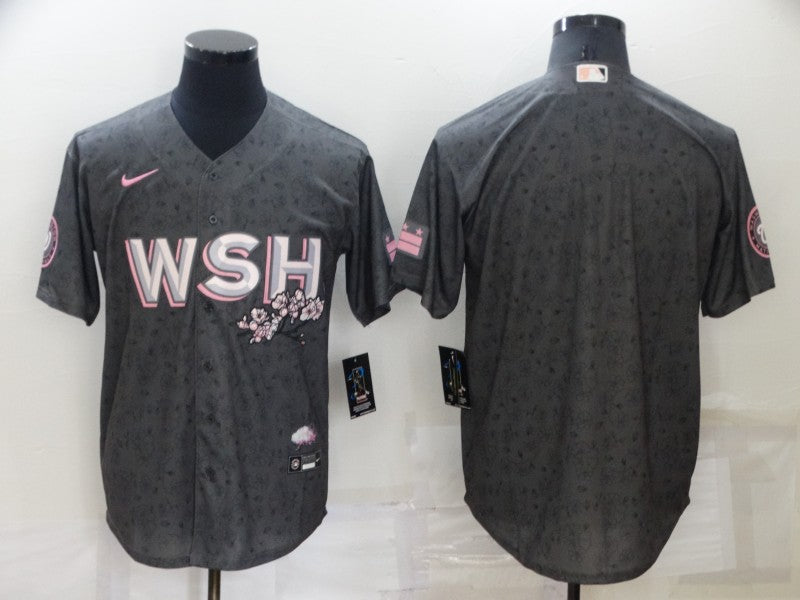 Men's Washington Nationals Gray City Connect Replica Blank Jersey1 baseball jersey product view 1