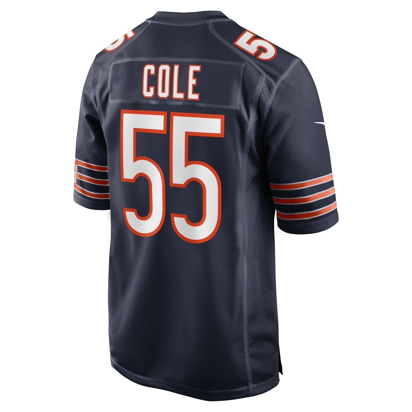 Dylan Cole Chicago Bears Game Jersey - Navy football jersey product view 3