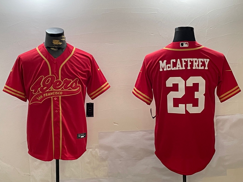 Men's San Francisco 49ers Christian McCaffrey #23 Scarlet Team Game Jersey1 football jersey product view 1