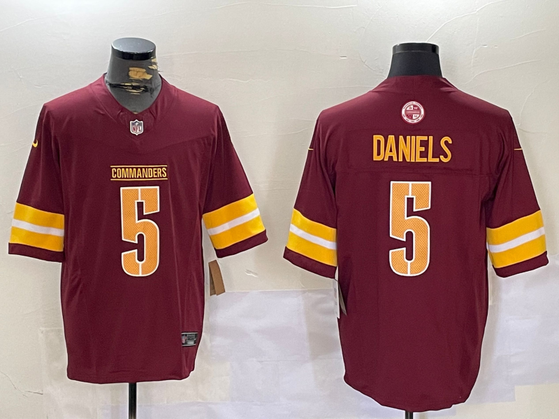 Men's Washington Commanders Jayden Daniels Burgundy Player Jersey football jersey product view 1