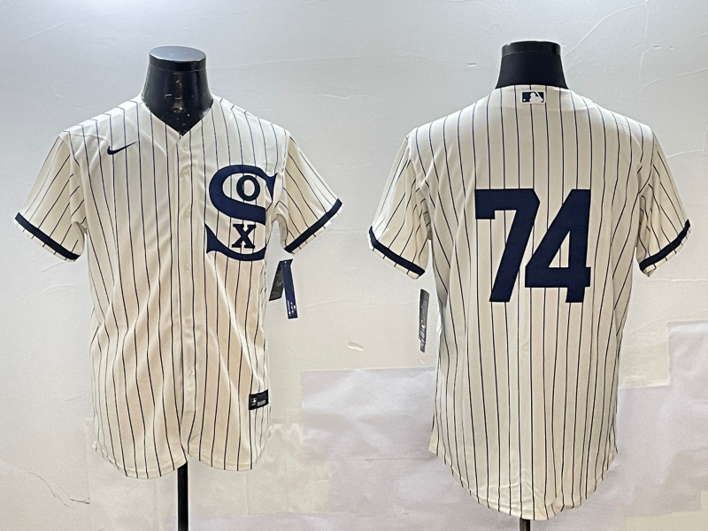 Men's Chicago White Sox Eloy Jimenez Cream Replica Player Jersey baseball jersey product view 1