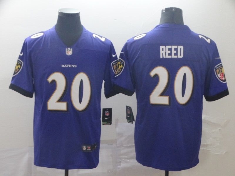 Men's Baltimore Ravens Ed Reed #20 Purple Game Jersey1 football jersey product view 1