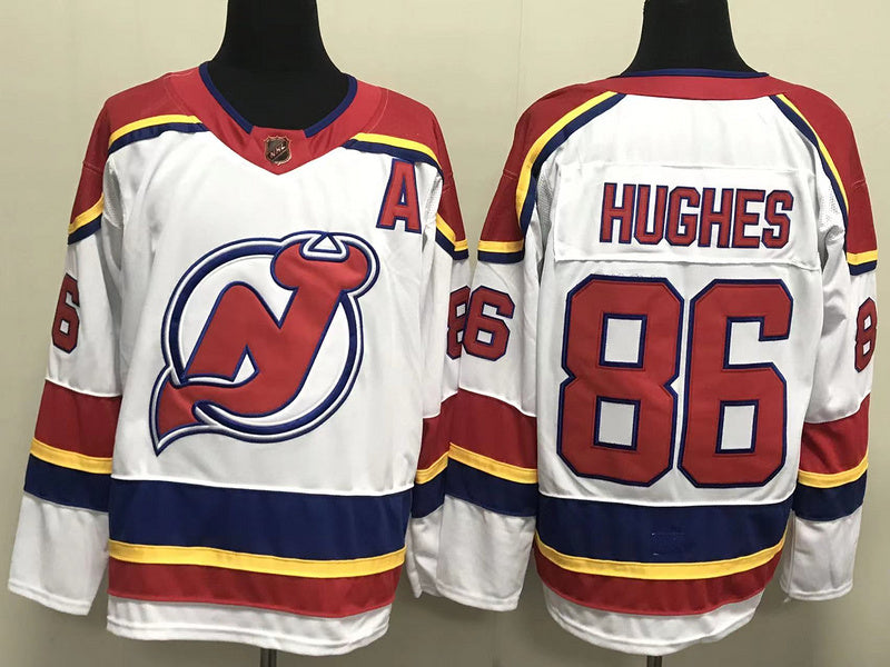 Men's New Jersey1 Devils Jack Hughes #86 White Player Game Jersey1 sports jersey product view 1