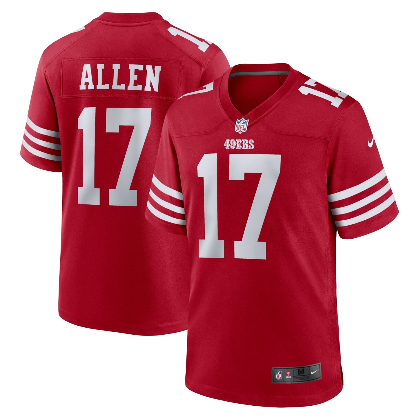 Brandon Allen San Francisco 49ers Game Jersey - Scarlet football jersey product view 1