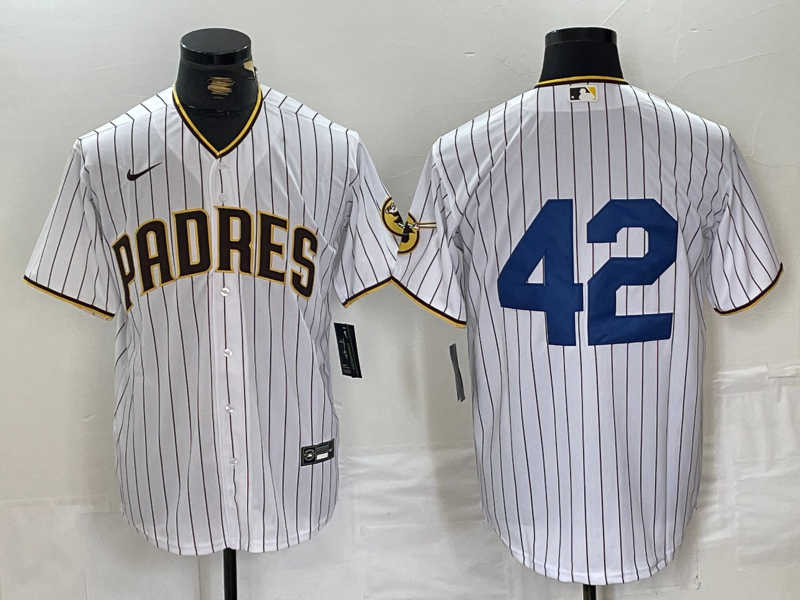 Men's San Diego Padres White 2024 Jackie Robinson Day Home Limited Jersey baseball jersey product view 1
