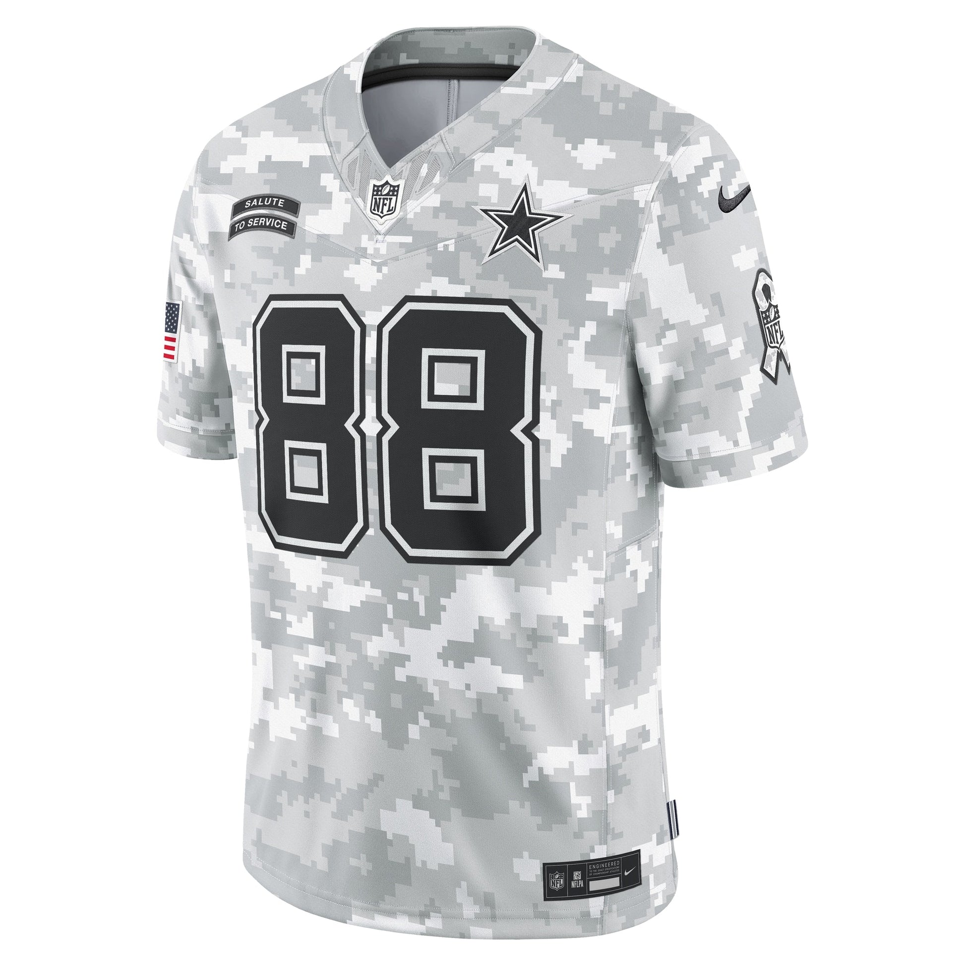 CeeDee Lamb Dallas Cowboys 2024 Salute to Service Limited Jersey - Arctic Camo football jersey product view 2