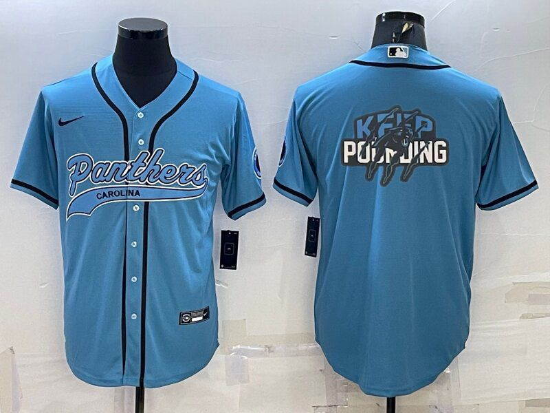Men's Carolina Panthers Blue Game Jersey football jersey product view 1