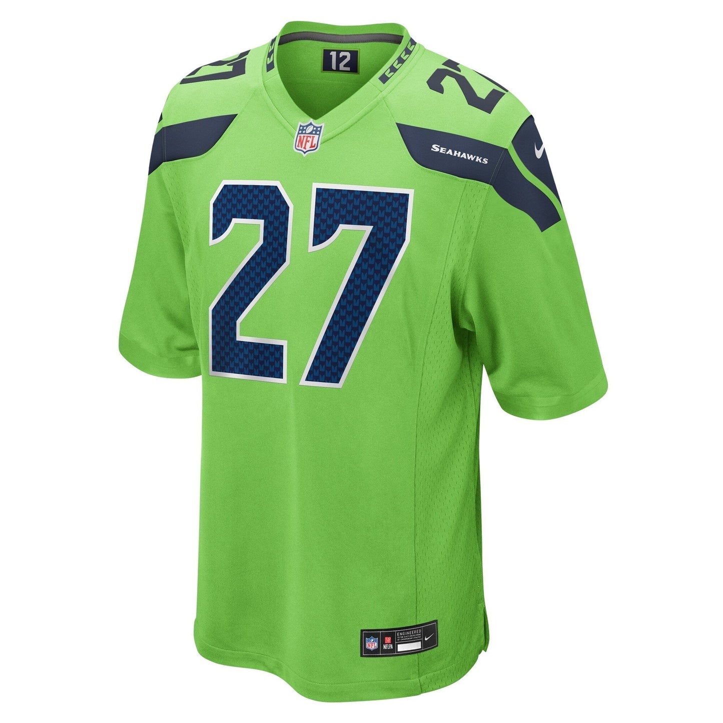 Tariq Woolen Seattle Seahawks Game Jersey - Neon Green football jersey product view 2