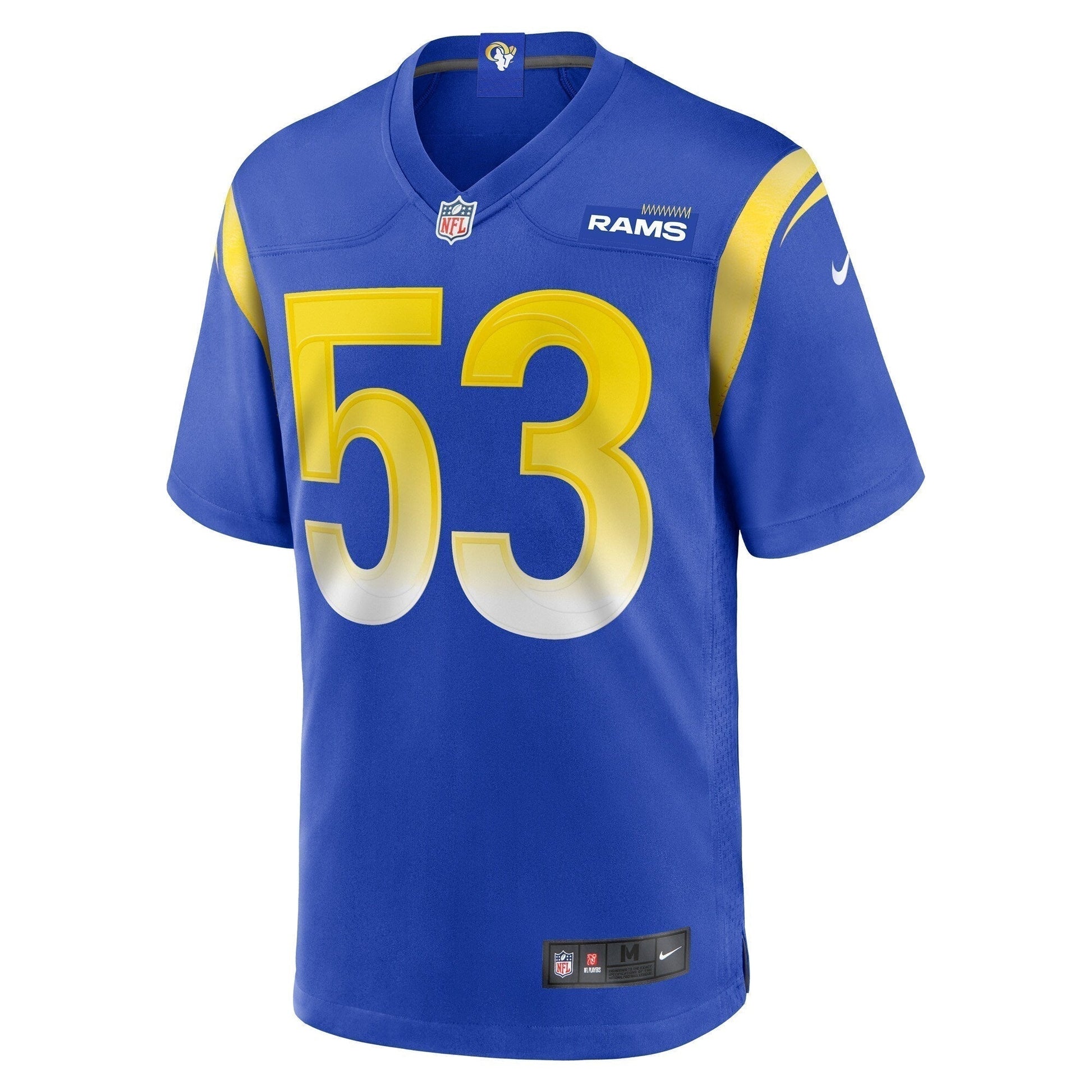Ernest Jones Los Angeles Rams Game Jersey - Royal football jersey product view 2