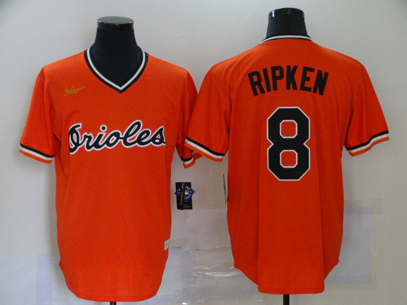 Men's Baltimore Orioles Cal Ripken Jr. #8 Orange Replica Team Jersey baseball jersey product view 1