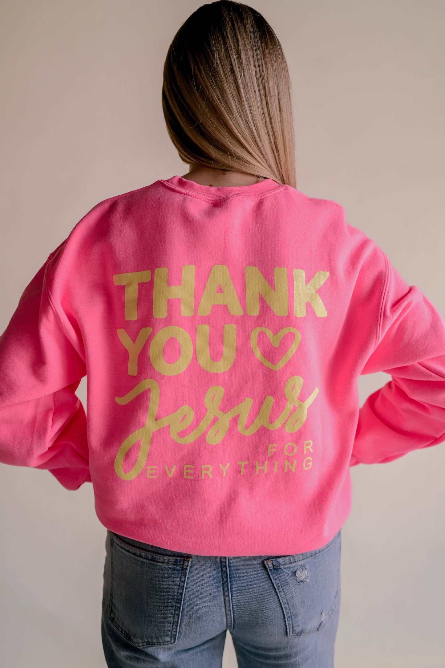 Thank You Jesus Pullover - Pink Unisex T-shirt, Sweatshirt, Hoodie, Long Sleeve Tee - T-Shirt, Sweatshirt, Hoodie
