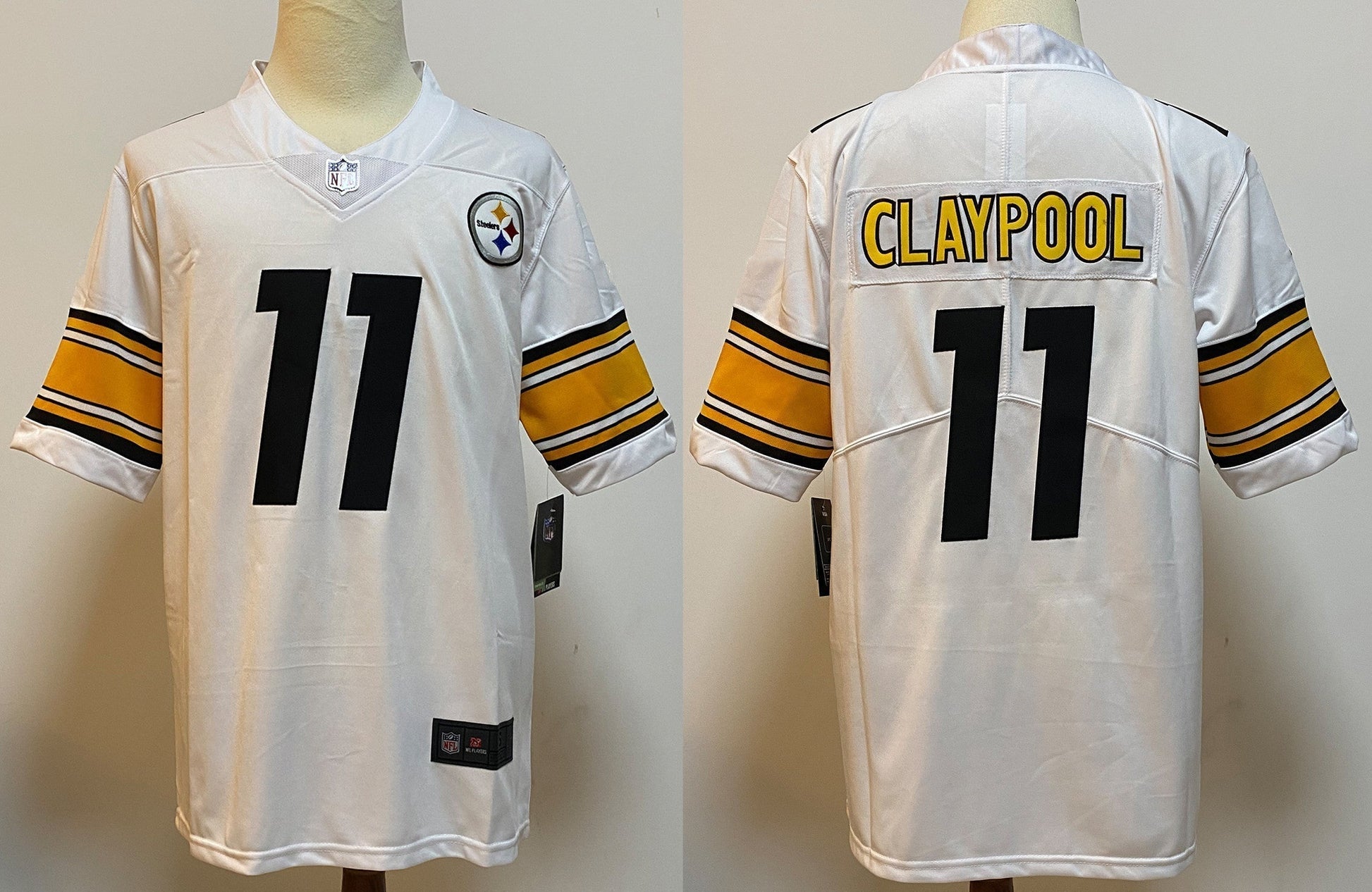 Men's Pittsburgh Steelers Chase Claypool #11 White Player Game Jersey1 football jersey product view 1
