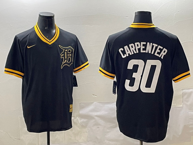 Men's Detroit Tigers Kerry Carpenter Black Replica Player Jersey baseball jersey product view 1