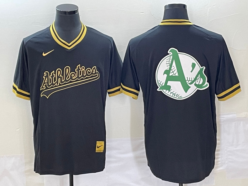 Men's Oakland Athletics Black Replica Team Jersey1 baseball jersey product view 1