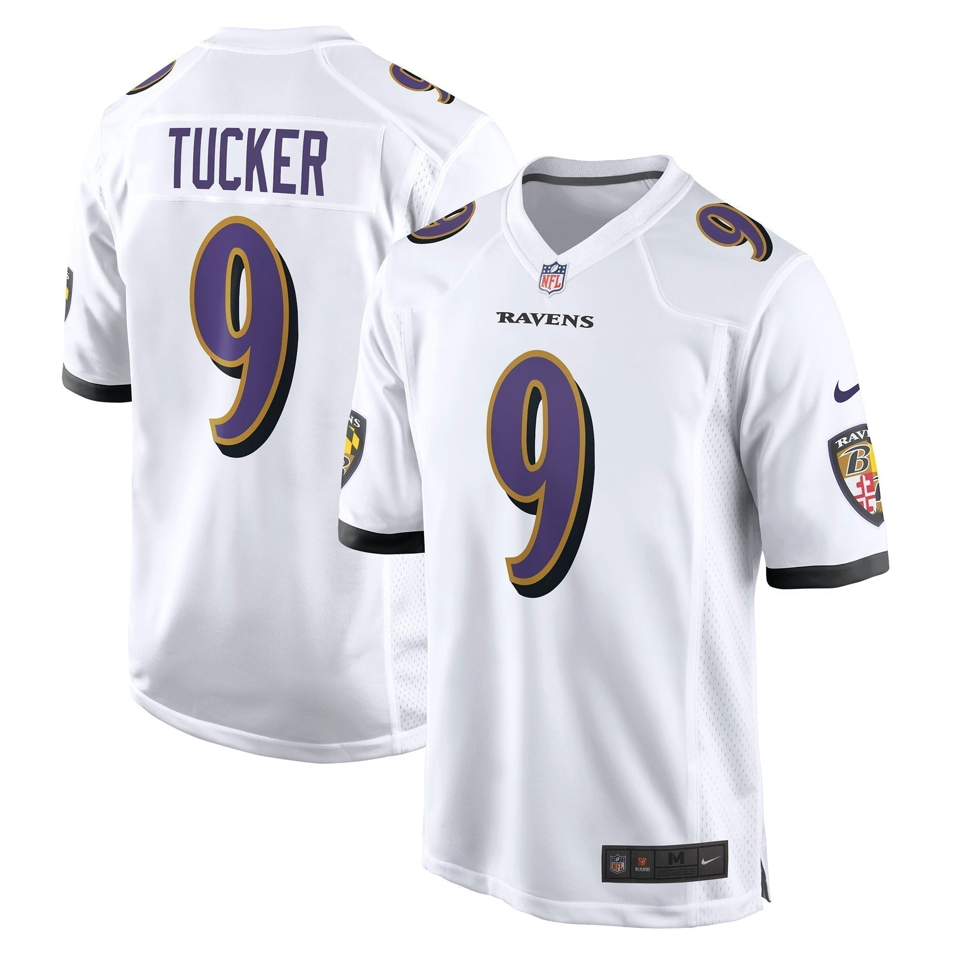Justin Tucker Baltimore Ravens Game Jersey - White football jersey product view 1