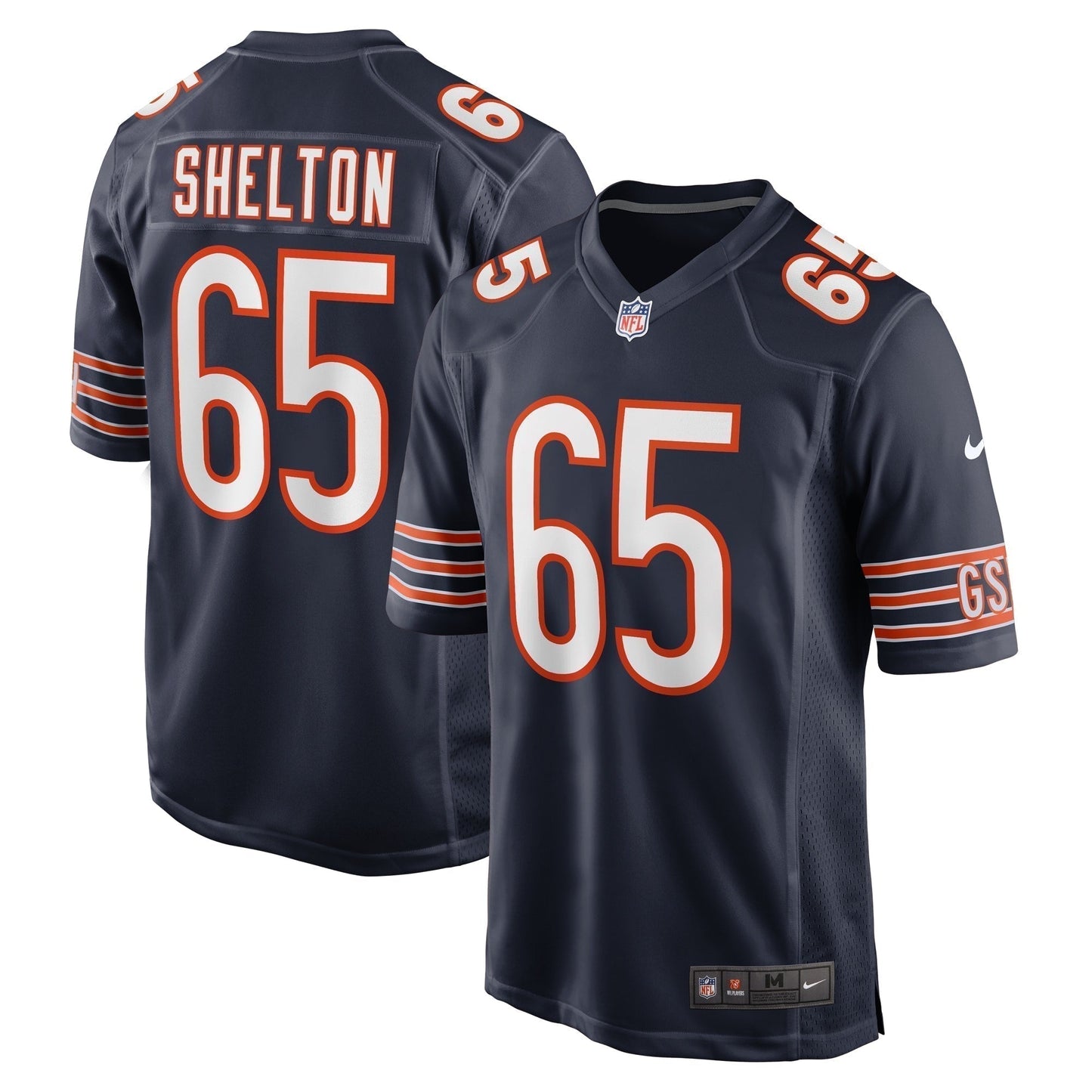 Coleman Shelton Chicago Bears Game Jersey - Navy football jersey product view 1