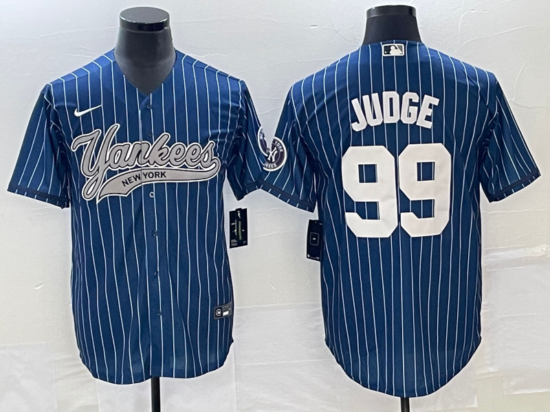 Men's New York Yankees Aaron Judge Blue Player Jersey Joint Edition baseball jersey product view 1
